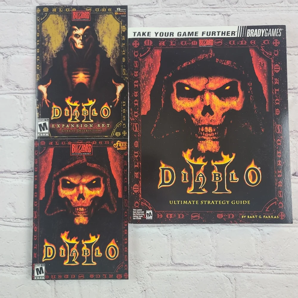 Diablo II Battle Chest (PC 2001) Wide Box 4 Disks Version Manual Expansion Set